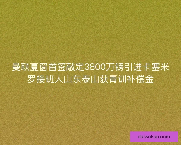 曼联夏窗首签敲定3800万镑引进卡塞米罗接班人山东泰山获青训补偿金